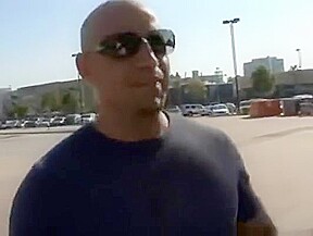 Hot babe gets hard cash for hard fuck by bald guy