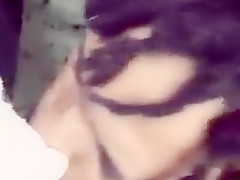 Hot black girl pegging her mans ass and mouth in public