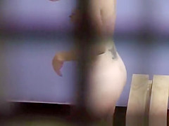 Hot blond at the gym locker room