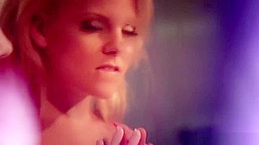 Hot blonde works the stripper pole