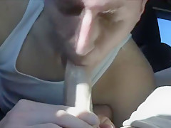 Hot gay guy sucks straight friend in car