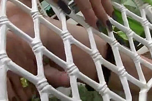 Hot latina outdoors goes solo on her big hard cock