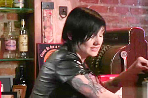 Hot shemale rimjob with cumshot