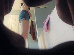 Hot unaware wife changing before and after her shower