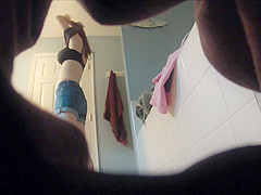 Hot unaware wife changing before and after her shower