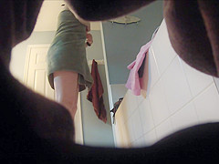 Hot unaware wife changing before and after her shower