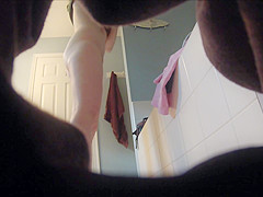 Hot unaware wife changing before and after her shower