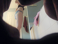 Hot unaware wife changing before and after her shower