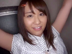 Hot young Japanese teen 18+ strips and takes it hard
