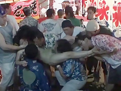 Hottest Japanese chick Rinko Nakayama, Haruki Mizuki in Crazy Gangbang, Masturbation/Onanii JAV clip