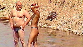 Huge natural Breasts on Beach by Erfurt
