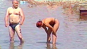 Huge natural Breasts on Beach by Erfurt