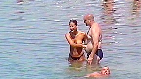 Huge natural Breasts on Beach by Erfurt