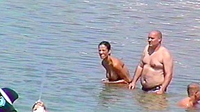 Huge natural Breasts on Beach by Erfurt