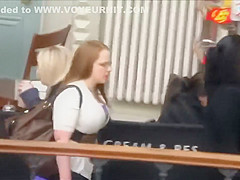 Humongous cleavage of the mature lady
