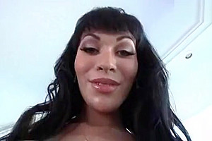 Hung TS Mia Isabella jerks off her cock