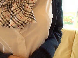 Indecent and cream pie a cute girl sitting on the sofa