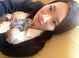 Indecent and cream pie a cute girl sitting on the sofa