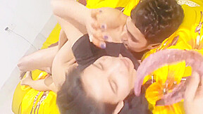 Indian Girlfriend Hard Fucking With Her Two Boyfriends Group Sex