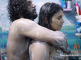 Indian Mallu Bhabhi Sucking Big Cock While In Shower