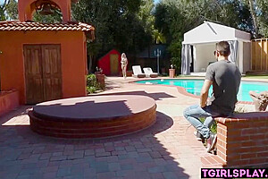 Inked Blonde Tranny Fucked In The Ass Roughly By A Big Dick With Aubrey Kate