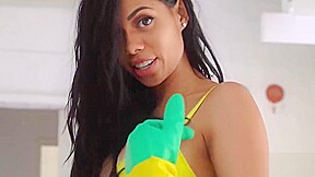 Inked black housekeeper Canela Skin dicked up the ass