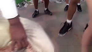 Interracial gang bang fuck bukkake