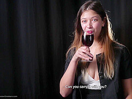 Irina Is Giving An Interview While Smoking