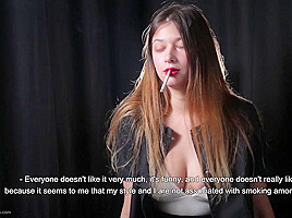 Irina Is Giving An Interview While Smoking