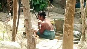 Is Showing Her Boobes While Taking Bath With Indian Aunty