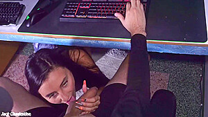 Jack Clandestino - My Stepsister Sneaks Under The Table To Give Me Unexpected Oral Sex 11 Min