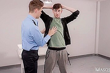 Jack Hunter, Del Ray And Michael Del Ray In Airport Security Take For A Private Examination