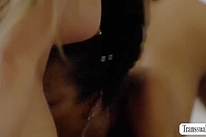Jade Venus And Kira Noir In Horny Ts Awakes Ebony Gf And Fucks Her 10 Min