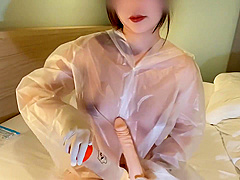 Japanese With Big Tits Wears Raincoat And Masturbates With Dildo/private Photography / Big Ass