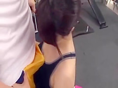 Japanese erection at the gym