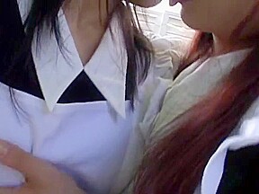 Japanese lesbian maids get horny
