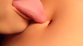 Japanese sexy licking the girl's belly