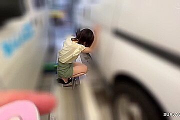 Japanese teen 18+ Blowjob With Creamy Mustache