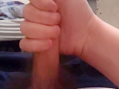 Jerking my Small Uncut Cock Hard