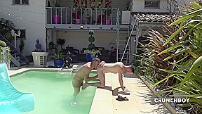 Jimy Fucked Raw By Fred In The Swimming Pool Outdoor - BarebackSpyCam