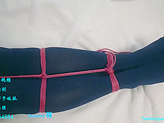 Jji Hogtied In Swimsuit