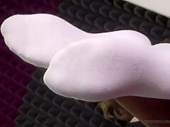 Just Pretty Soles In White Ankle Socks