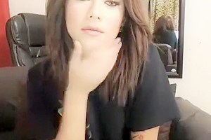 Kimberly furiously pumps creamy cum from her thick cock