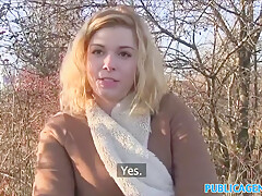 Kinky Blonde Slut Sucks Strangers Cock For Some Money