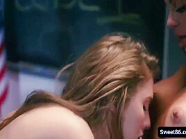 Kisses And Dives Her Head Between - Abigail Mac And Lena Paul
