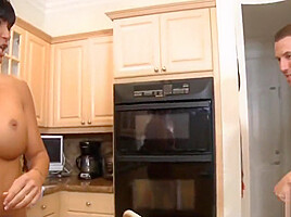Kitchen MILF has big Rack