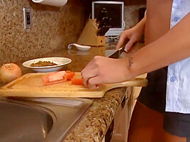 Kitchen MILF has big Rack
