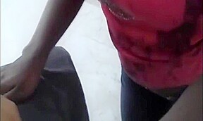 Kitchen blowjob