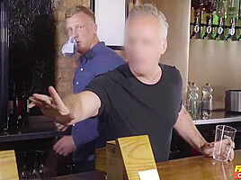 Kristof Cale, Antonio Black And Johnny Castle In Busty Blonde Gives A To Two Men At A Pub