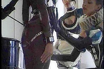 Latex loving lesbians video with sexy pony girl fetish